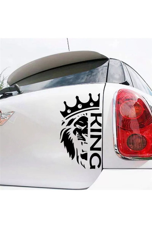 King Kral Araç, Araba, Oto, Motorsiklet, Kask, Laptop, Cam Sticker 25X14 Cm