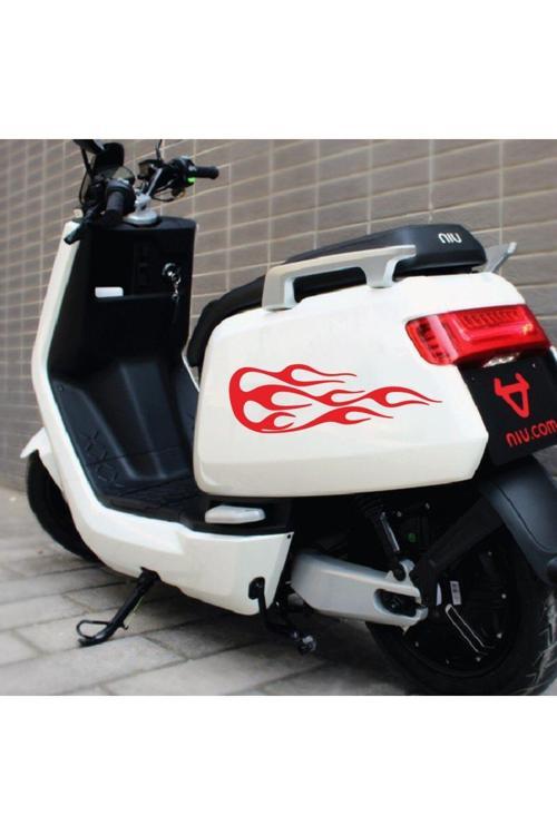 Alevli Ateş 2'Li Araç, Araba, Oto, Motorsiklet, Kask, Laptop, Cam Sticker 35,5X13 Cm