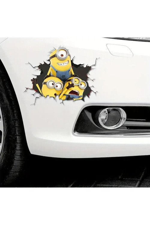 3D Miniler Araç, Araba, Oto, Motorsiklet, Kask, Laptop, Cam Sticker 25X20 Cm