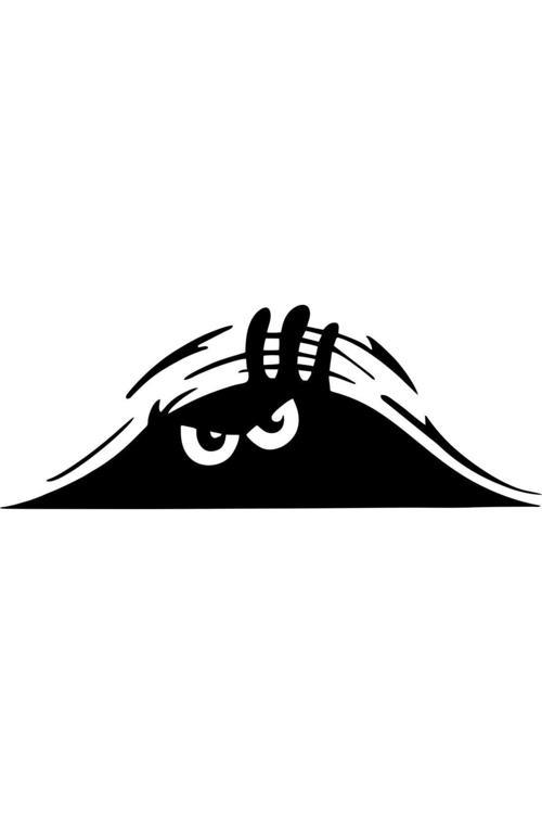 Bagajdan Bakan Kızgın Adam Araç, Araba, Oto, Motorsiklet, Kask, Laptop, Cam Sticker 20X8 Cm