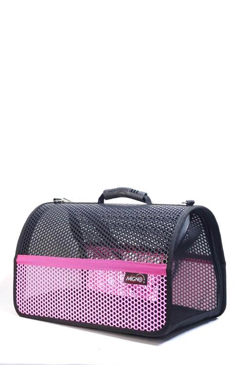 Flybag Voyager Fileli Model Kedi Köpek Taşıma Çantaları - Pembe-Siyah
