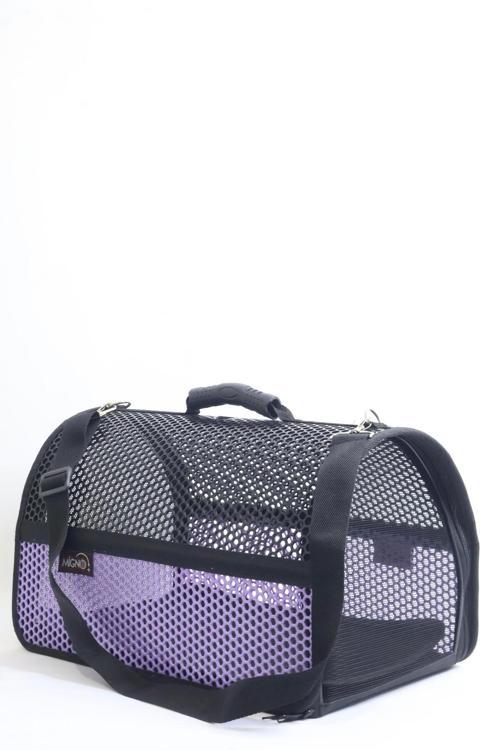 Flybag Voyager Fileli Model Kedi Köpek Taşıma Çantaları - Siyah - Mor
