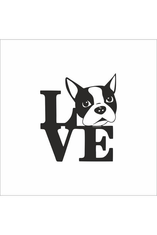Dog Love Araç, Araba, Oto, Motorsiklet, Kask, Laptop, Cam Sticker 13X15 Cm