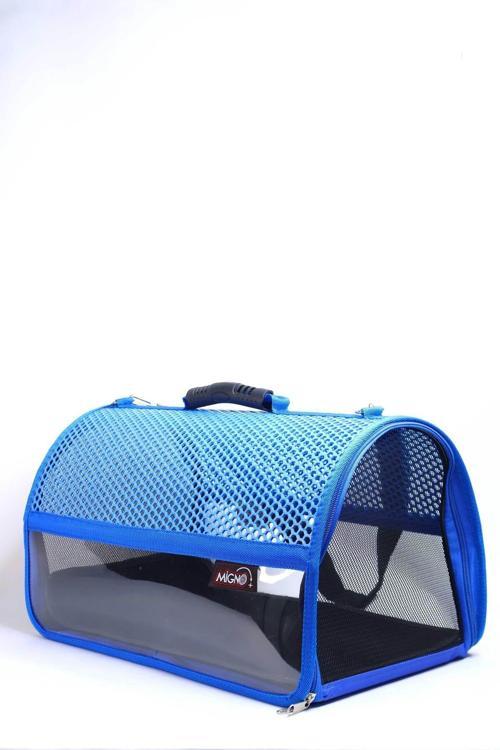 Flybag Voyager Fileli-Şeffaf Model Kedi Köpek Taşıma Çantaları - Mavi