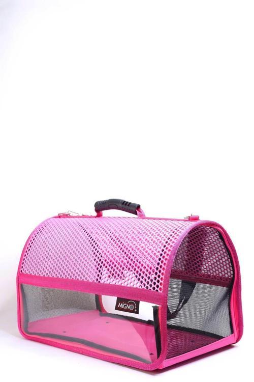 Flybag Voyager Fileli-Şeffaf Model Kedi Köpek Taşıma Çantaları - Pembe