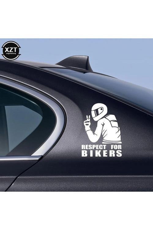 Hediyene Bak Respect For Bikers Araç, Araba, Oto, Motorsiklet, Kask, Laptop, Cam Sticker 13,5X10 Cm