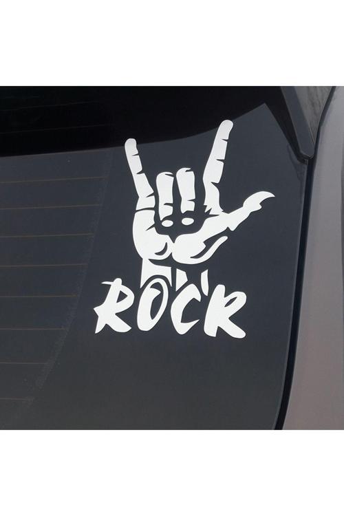 Hediyene Bak Rock İşareti Araç, Araba, Oto, Motorsiklet, Kask, Laptop, Cam Sticker 23X15 Cm