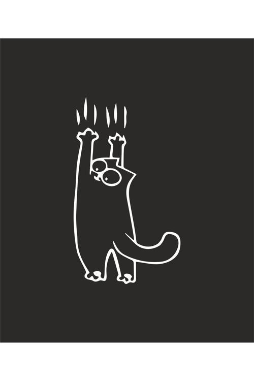 Kayan Kedi Araç, Araba, Oto, Motorsiklet, Kask, Laptop, Cam Sticker 14X8 Cm