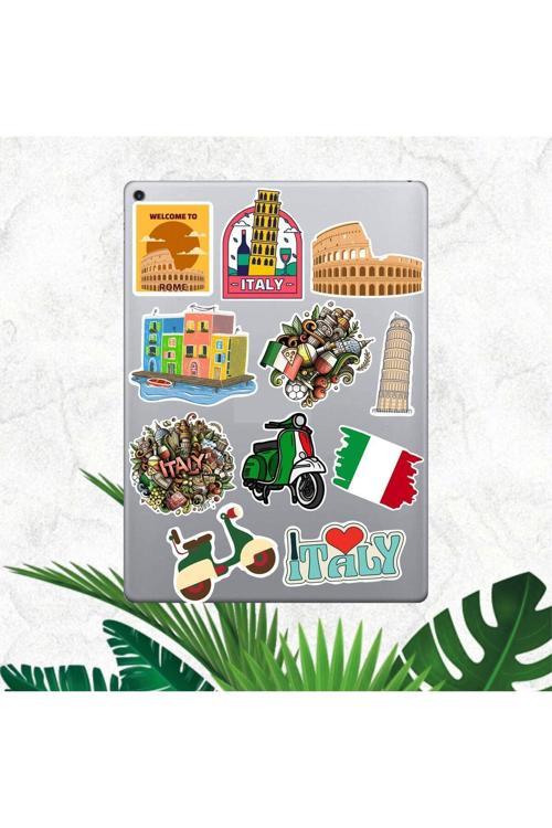 Hediyene Bak İtalya Temalı Sticker Seti | Bullet Journal Sticker | Defter | Çıkartma | Scrapbook