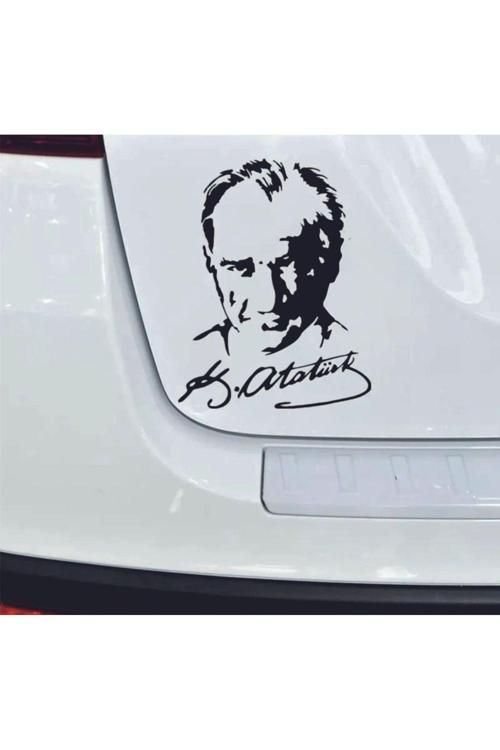 Atatürk İmzalı Araç, Araba, Oto, Motorsiklet, Kask, Laptop, Cam Sticker 19X15 Cm