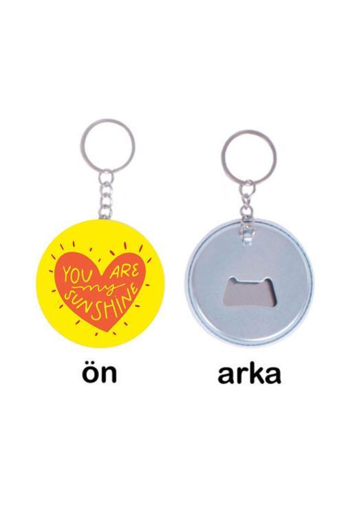 2'Li You Are My Sun Shine Tasarımlı Özel Açacaklı Anahtarlık