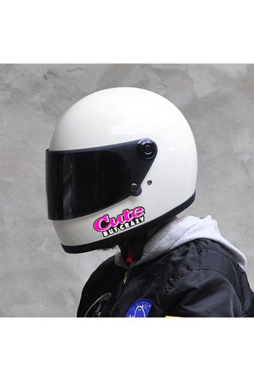 Cute But Crazy Araç, Araba, Oto, Motorsiklet, Kask, Laptop, Cam Sticker 14X5 Cm