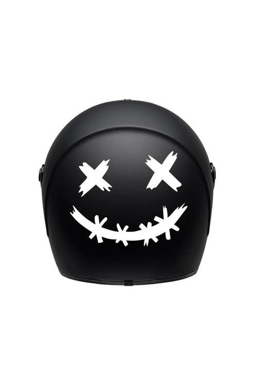 Dikenli Gülen Yüz Araç, Araba, Oto, Motorsiklet, Kask, Laptop, Cam Sticker 15X12 Cm