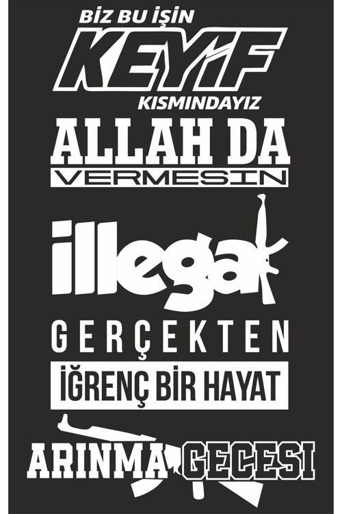 Hediyene Bak Araç Arka Cam Sticker Araba Arkası Paket Etiket Keyif Tasarım 40X25 Cm