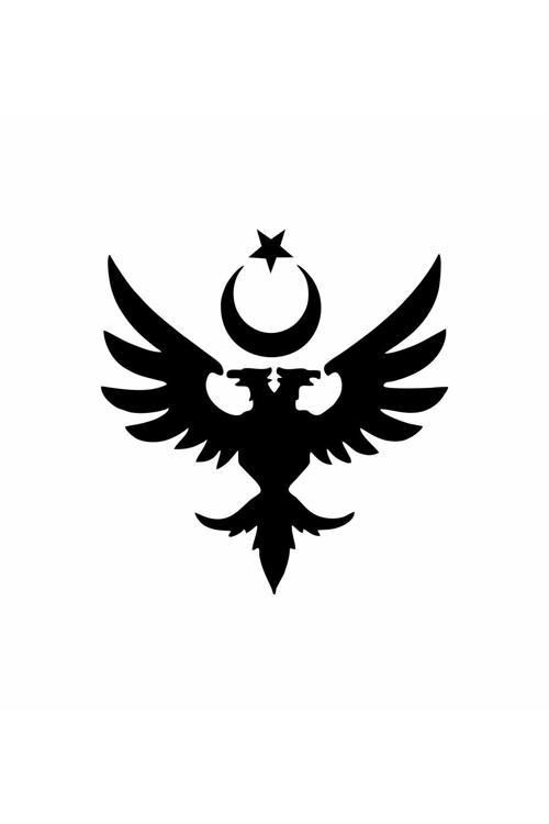 Hediyene Bak Anadolu Selçuklu Çift Başlı Kartalı Ay Yıldız Araba, Oto, Motorsiklet, Laptop, Cam Sticker 20X20 Cm