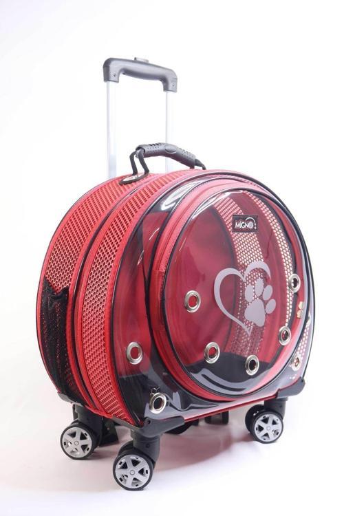 Space Model Kedi Köpek Taşıma Çantası Fileli Kırmızı