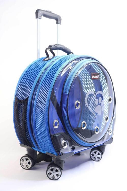 Space Model Kedi Köpek Taşıma Çantası Fileli Mavi