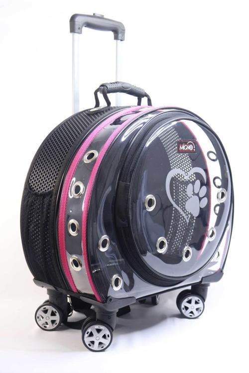 Space Model Kedi Köpek Taşıma Çantası Fileli Şeffaf Pembe