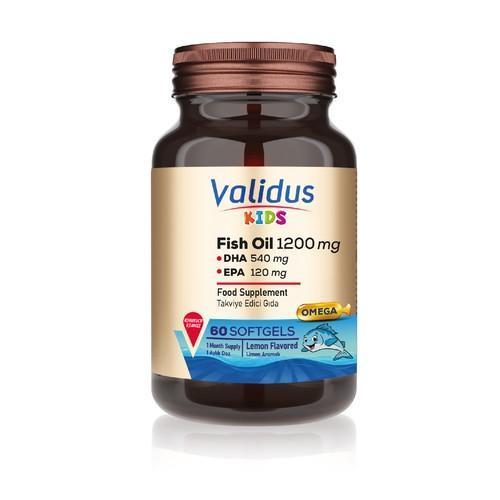 Valıdus Kıds Fısh Oıl 1200 Mg 60 Softgel