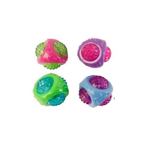 Pet Kauçuk Işıklı Top Köpek Oyuncağı 8 cm (Karışık Renk)