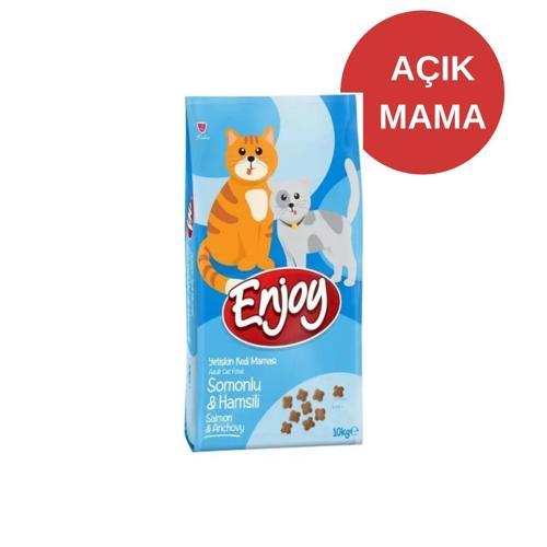 AÇIK ENJOY  SOMONLU HAMSİLİ YETİŞKİN  KEDİ MAMASI 012