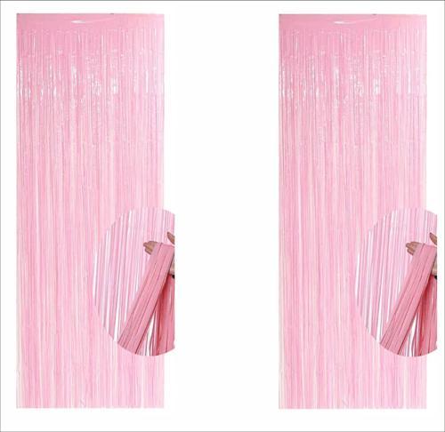 2 ADET PEMBE ARKA FON PERDE