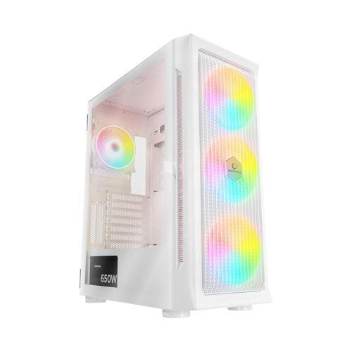 Prolix Mesh 650W 80+ Beyaz Temperli Cam 4x120mm ARGB Fan ATX Mid-Tower Gaming (Oyuncu) Kasası