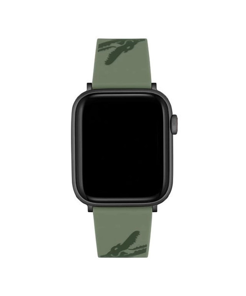 Çizgili Silikon Unisex Apple Saat Kayışı Orta Boy Koyu Yeşil