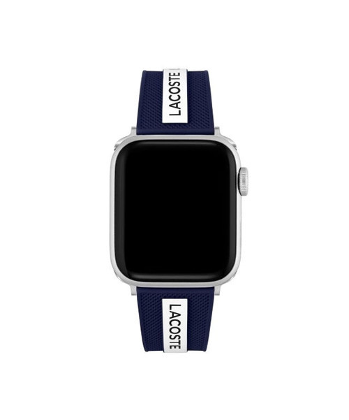 Çizgili Silikon Unisex Apple Saat Kayışı Orta Boy Mavi / Beyaz