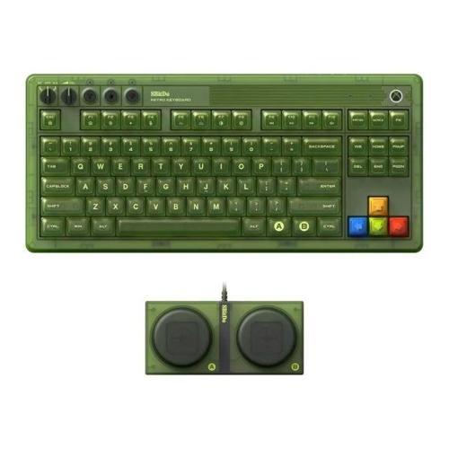 Retro 87 Mekanik RGB Arkadan Aydınlatmalı Kablosuz Oyun Klavyesi Yeşil