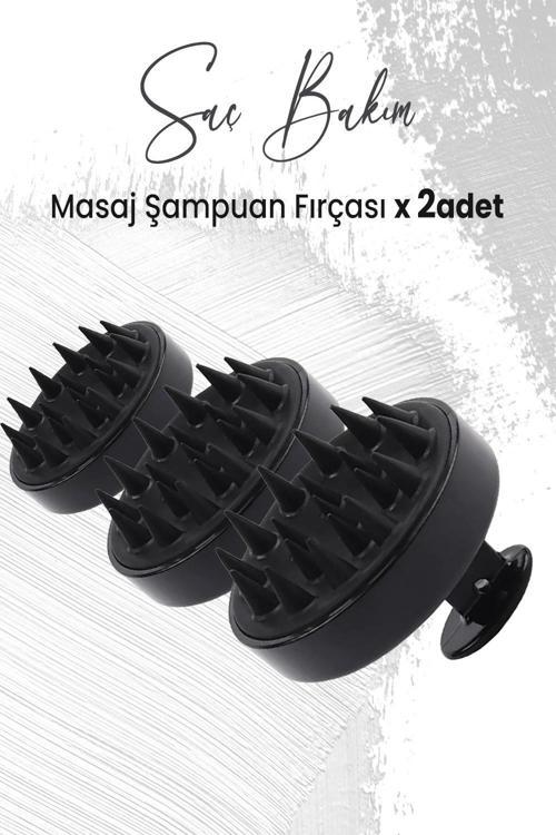Yumuşak Silikonlu Masaj Şampuan Fırçası Siyah x 3 Adet