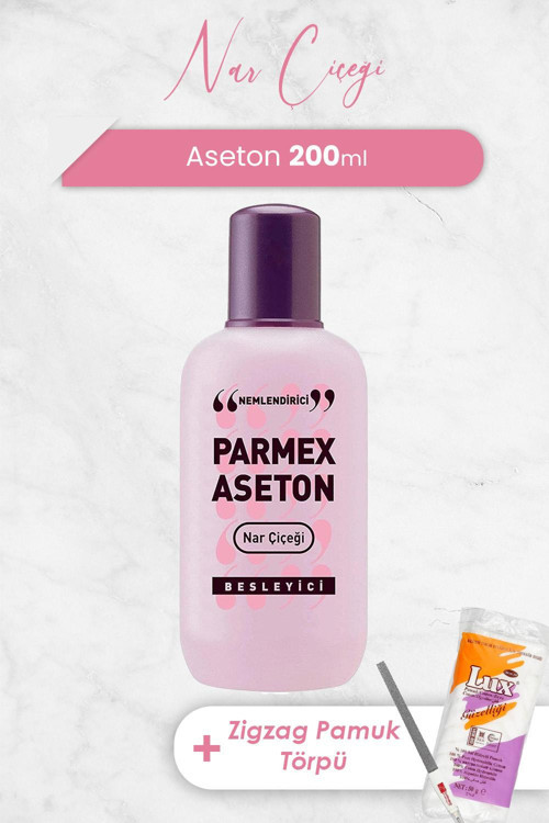 Pembe Nar Çiçeği Aseton 200 ml, Zigzag Pamuk 50 gr ve Tırnak Törpüsü