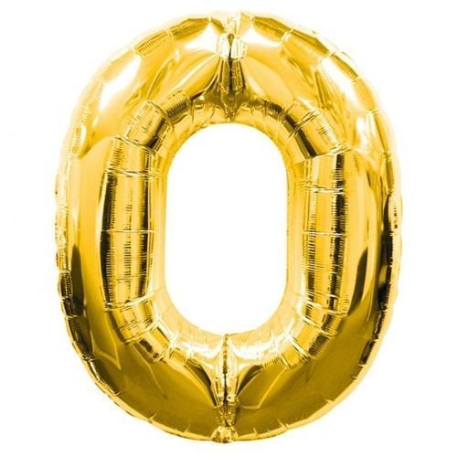 Çocuk 0 Rakamlı Folyo Balon Gold Renk  40 inç