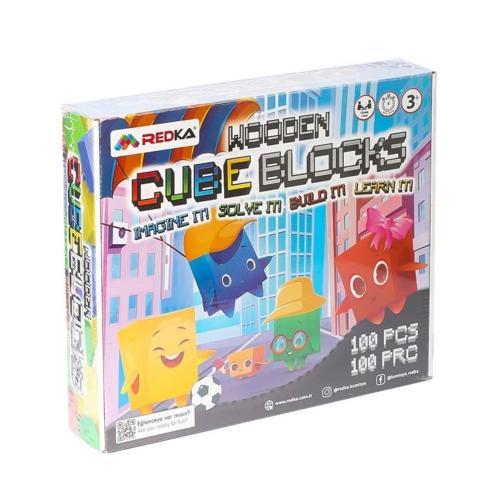 Çocuk 5642 Wooden Cubes Blocks -Redka