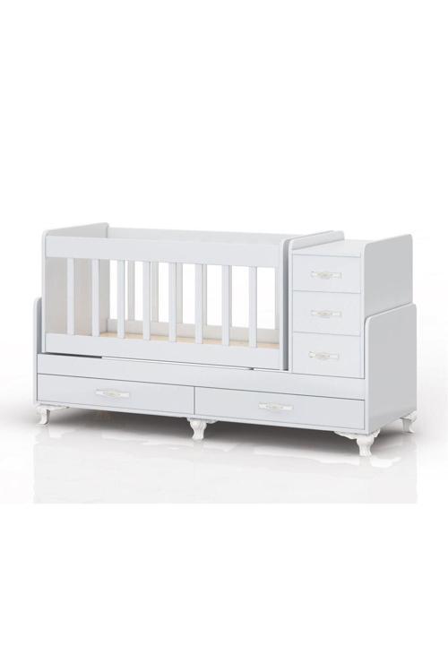 Mdf Korkuluklu, Anne Yanı, Çekmeceli, Büyüyen, Karyola Olabilen, Sallanır Beşik 60 X 120