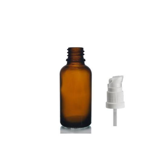 30ml kahverengi cam serum pompalı şişe, 24 adet, pompalı şişe, medikal şişe, cam şişe,  