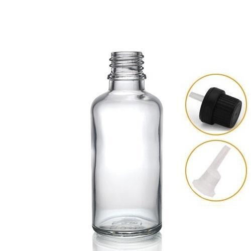 50ml şeffaf cam içten damlalıklı şişe siyah kapak, 24 adet, damlalıklı şişe, damlatmalı şişe