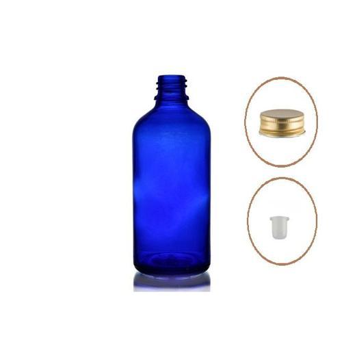 50ml mavi şişe, sarı metal düz kapaklı, 12 adet, cam şişe, esans şişesi, yağ şişesi, kozmetik şişesi