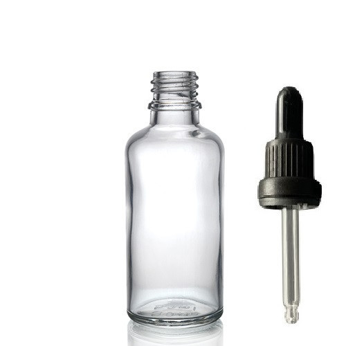 50ml şeffaf cam damlalıklı, 24 adet, Siyah Kapak, Ecza şişesi, Damlalıklı şişe, propolis şişesi, damlatmalı şişe, saç se