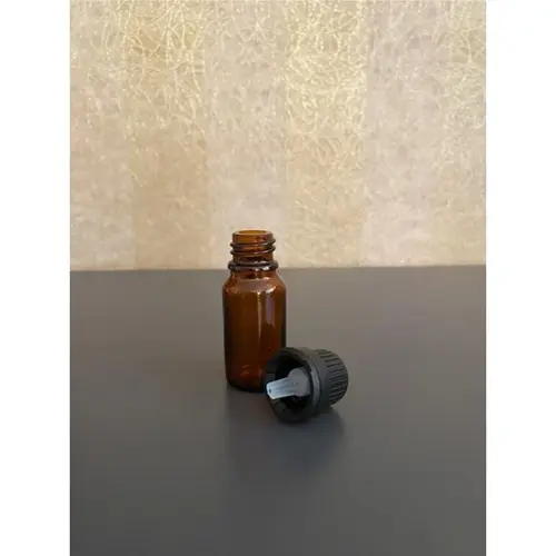 10ml kahvrengi şişe, içten damlalıklı kapak, 24 adet Siyah damlatmalı kapak, Esans şişesi, Boş şişe, Aroma Şişesi