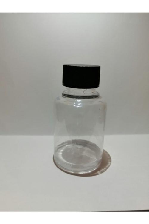 30ml Şeffaf Plastik Şişe+siyah Düz Kapak,boş Şişe,medikal Şişe,50 Adet
