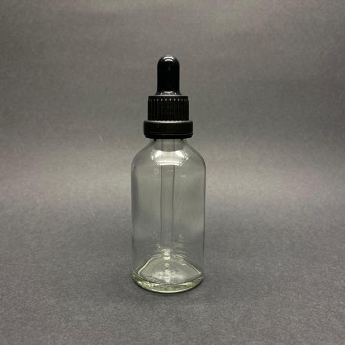 50ml, Şeffaf Cam Şişe, 24 adet, Cam Damlalıklı, Ecza şişesi, Propolis şişesi, Siyah Kapak Siyah Emzik