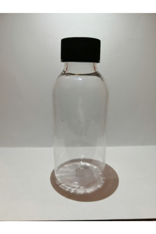 100ml Şeffaf Plastik Şişe+siyah Düz Kapak,boş Şişe,medikal Şişe,50 Adet