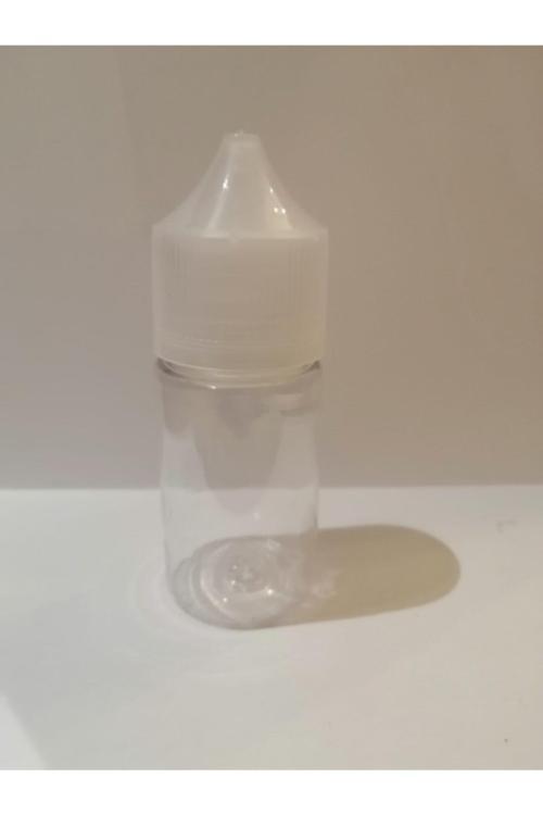 30ml Şeffaf Gorilla Şişe Beyaz Kapak, Plastik Şişe, Boş Şişe, Likit Şişesi, 100 Adet