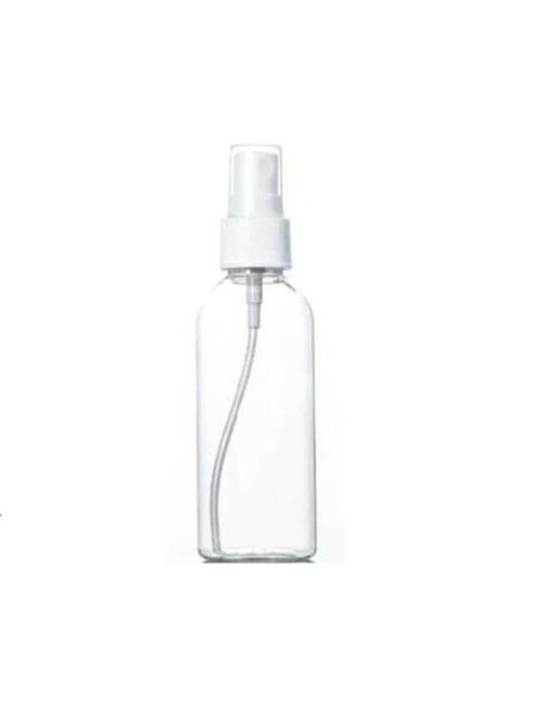 100ml plastik şeffaf şişe beyaz sprey başlık, 24 adet, dezenfektan şişesi, plastik şişe, medikal şişe, boş şişe, parmak