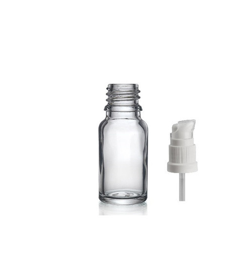 10ml şeffaf cam serum pompalı şişe, 12 adet, pompalı şişe, medikal şişe, cam şişe,