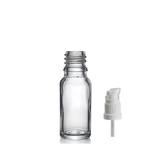 20ml şeffaf cam serum pompalı şişe, 12 adet, pompalı şişe, medikal şişe, cam şişe,  