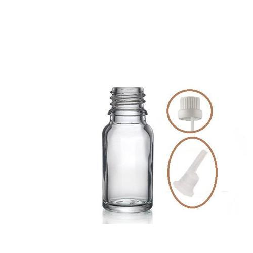10ml şeffaf cam içten damlalıklı şişe beyaz kapak, 24 adet, damlalıklı şişe, damlatmalı şişe 