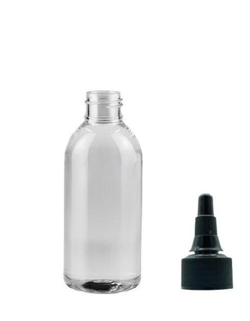 100ml şeffaf plastik asansör kapaklı şişe, 24 adet, serum şişesi, tonik şişesi, asansör kapaklı şişe, sos şişesi, medika