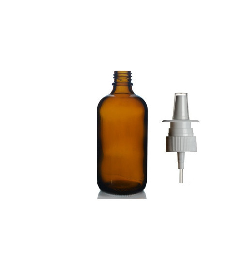 100ml kahverengi cam şişe, Burun spreyi, 24 adet Nazal Spreyli, Ecza şişesi, İlaç Şişesi